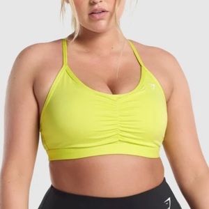 Gymshark Neon Yellow Ruched Training Sports Bra